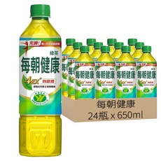 每朝健康 綠茶, 富含兒茶素 促進新陳代謝, 獨家菊苣纖維幫助消化, 650ml, 24瓶