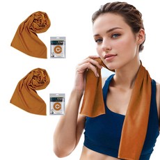 Hensen 涼爽乾式速乾運動毛巾, 2個, 橘色