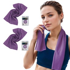 Hensen 涼爽乾式速乾運動毛巾, 2個, 紫色