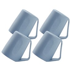 더자카 파스텔 사선 양치컵, 블루, 4개