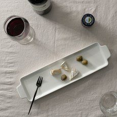 ssueim 雙柄長方形餐盤, 1個, 白色