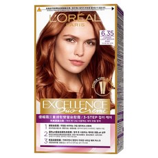 로레알파리 엑셀랑스 크림 염모제, 6.35호 코퍼 라이트 브라운, 1개
