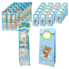 Pororo 淘氣小企鵝 牙刷牙膏組4p+禮品包裝包4p, 5組