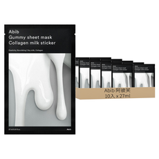 abib 口香糖面膜 膠原牛奶 彈力潤澤 27ml, 10入, 1組