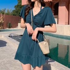 Bonarion 修身大尺碼海灘泳裝, 可愛綠