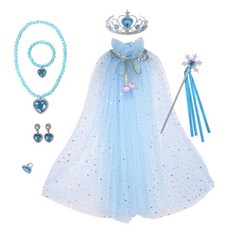 Tory World 生日派對公主雪花斗篷組, 1套, 天空藍