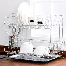 eSPACE 組裝式碗盤瀝水架 LUXURY 2層, 單一顏色, 1個