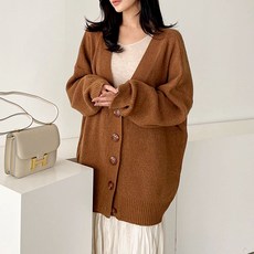 針織女款羔羊毛寬鬆羅紋大尺碼Chloe箱型開襟衫