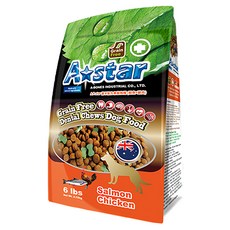 A star 潔牙配方無穀狗糧 高含肉量 天然食材製成, 鮭魚 + 雞肉, 2.72kg, 1袋