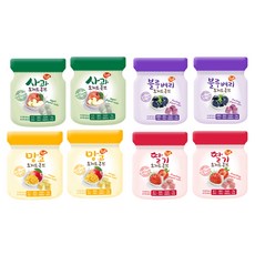 짱죽 요거트큐브 4p 세트, 사과, 딸기, 망고, 블루베리, 2세트