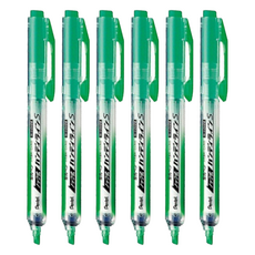 Pentel 飛龍文具 按壓式螢光筆, 綠色, 6支