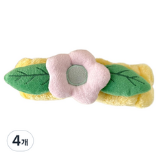 瘋狂姐妹 可愛花朵造型洗臉髮帶, 4個, 黃色