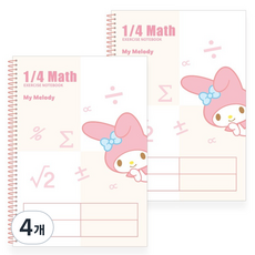 三麗鷗角色 4格練習本, 4個, 美樂蒂