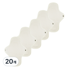 eechae 花朵一體成型棉質衛生棉 象牙白, 20個, 1入, 中型