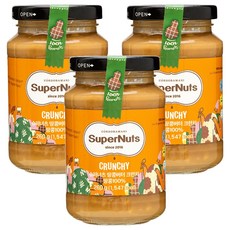 슈퍼너츠 100% 땅콩버터 크런치, 260g, 3개
