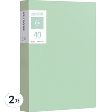 서류정리 A4 클리어파일 40p, 그린, 2개