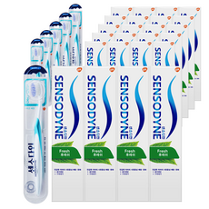 SENSODYNE 舒酸定 清涼薄荷牙膏 100g+牙刷 隨機出貨, 6套