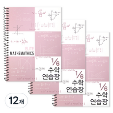 투영디자인 6분의1 엘리트 수학연습장, 모카핑크, 12개