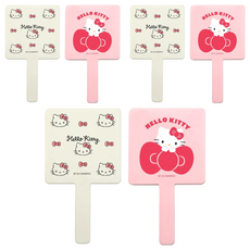 beautyhome 三麗鷗Hello Kitty迷你化妝鏡 2款組, 粉紅色+象牙白色, 3組