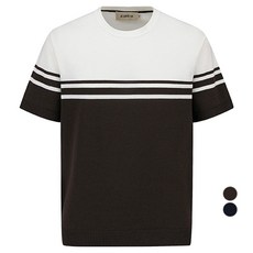 ZIOZIA 男款 Miracool 色塊圖案短袖針織衫 AEF2ER1102