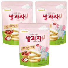 ibobomi 嬰兒米餅 蘋果口味 高溫蒸熟 100% 韓國國產原料, 蘋果味, 30g, 3包
