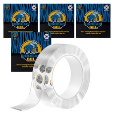 不死凝膠 無敵多用途超強力矽膠雙面膠帶 透明凝膠, 4個