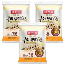 Daechungim 大川 飯捲用海苔, 66g, 3袋
