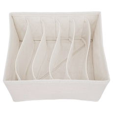 SHIMOYAMA 新款布藝6格分隔內衣收納盒 可水洗, 1個, 布藝