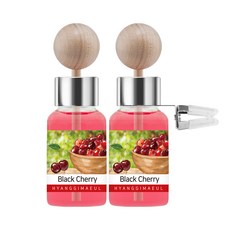 향기마을 차량용 디퓨저 17ml 2p + 나무봉 2p + 송풍구클립 2p, 블랙체리, 1세트