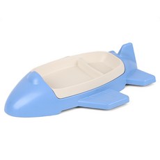 iamdue 孩童款造型餐盤, 飛機款(藍色), 餐具 2入+杯子+支架, 1組