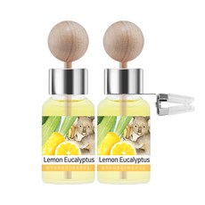 향기마을 차량용 디퓨저 17ml 2p + 나무봉 2p + 송풍구클립 2p, 레몬유칼립투스, 1세트
