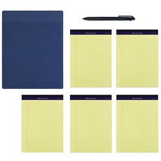 Paper Lab Pad A4+Legal Pad 50張*5本+Tribes針筆 3色, 藍色（墊板）, 1套