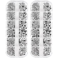 Chic Fit 混合尺寸美甲水鑽水晶套組, 混合顏色, 2個