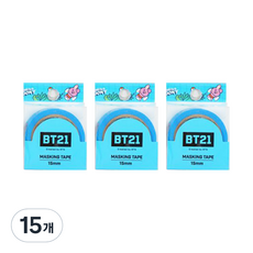라인프렌즈 BT21 마스킹테이프 15mm, 쿠키, 15개