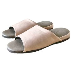 極致風格 厚跟紓壓皮質室內拖鞋 奶茶色 台灣製造, L(26.5cm), 1個