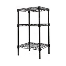 Yo-LIFE 超值三層架 中鋼鐵材 烤漆 鐵鉻鍍鋅 塑膠配件, 35 x 30 x 60cm, 烤漆黑