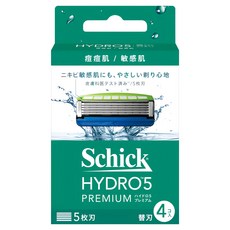 Schick 舒適牌 水次元5 Premium 敏感肌用 刀片 替刃, 4片, 1組