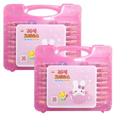 YOUNGART 女童蠟筆 2入, 36色