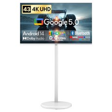 창홍 4K UHD LED 스마트 DLG 120Hz 돌비 AI 구글 5 TV + 삼탠바이미 모니터 이동식스탠드 에센셜 세트, 109cm(43인치), CH431UHD(TV), CH22-241L-W-E(스탠드), 이동형 스탠드, 고객직접설치
