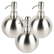 코시나 무광 볼형 디스펜서 550ml, 실버, 3개