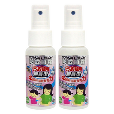 ECHain TeCH 熊掌防蚊液 衣物用無香型 PMD尤加利防蚊有效, 60ml, 2瓶