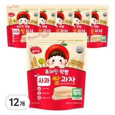Pure Eat 孩童米餅, 白米蘋果口味, 12包