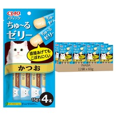 INABA CIAO 啾嚕 肉泥 4條, 鰹魚, 60g, 12袋