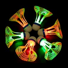 Masyatu 防風高速LED羽毛球, 隨機出貨, 1套, 6入