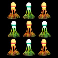 Masyatoo 防風高速LED羽毛球, 隨機出貨, 1套, 9入