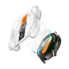Spigen Apple Watch 鋼化玻璃螢幕保護貼 Glas.tR EZ Fit 2片裝, 1套, 透明