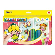 AMOS 阿摩司 玻璃彩繪膠, 多色, 1盒