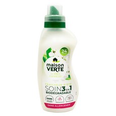 maison VERTE 綠墅 三合一衣物護理柔軟精 清新花香 預防毛球生成 無添加過敏原 無添加防腐劑, 750ml, 1瓶