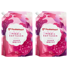 DoubleHeart 貝親 嬰兒衣物柔軟精補充包 1L 花香, 2包