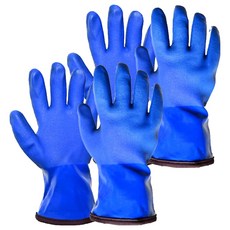 한우 PVC코팅 기모 방한장갑 양손세트, 블루, 2세트